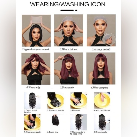 26” Daily Use Copper  Long Wavy Heat Resistant Fiber Full Wig With Bangs - Picture 12 of 13